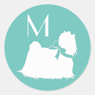Maltese Dog Puppy Long Hair Classic Round Sticker