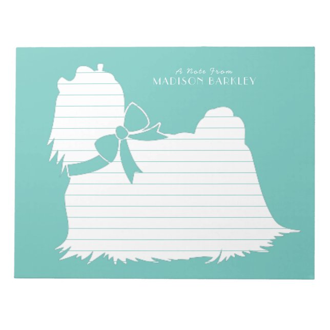 Maltese Dog Puppy Long Hair Notepad (Front)