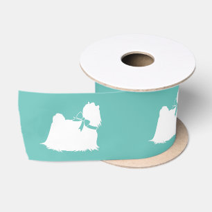 Maltese Dog Puppy Long Hair Satin Ribbon
