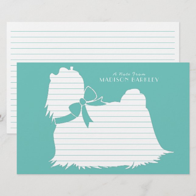 Maltese Dog Puppy Long Hair Stationery (Front/Back)