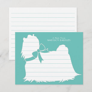 Maltese Dog Puppy Long Hair Thank You Card