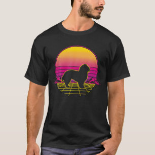 Maltese Dog Puppy Retro Vintage Sunset T-Shirt