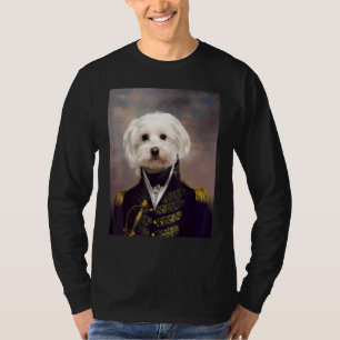 Maltese Dog Renaissance Pet Portrait Mediaeval Pai T-Shirt