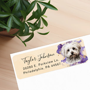Maltese Dog Return Address Label