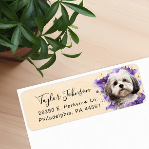 Maltese Dog Return Address Label