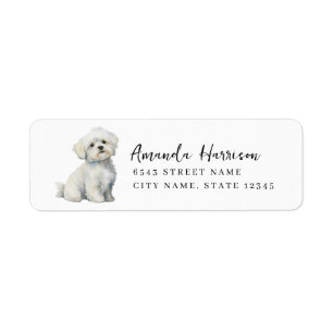 Maltese Dog Return Address Labels