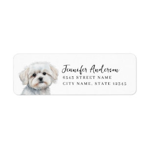 Maltese Dog Return Address Labels