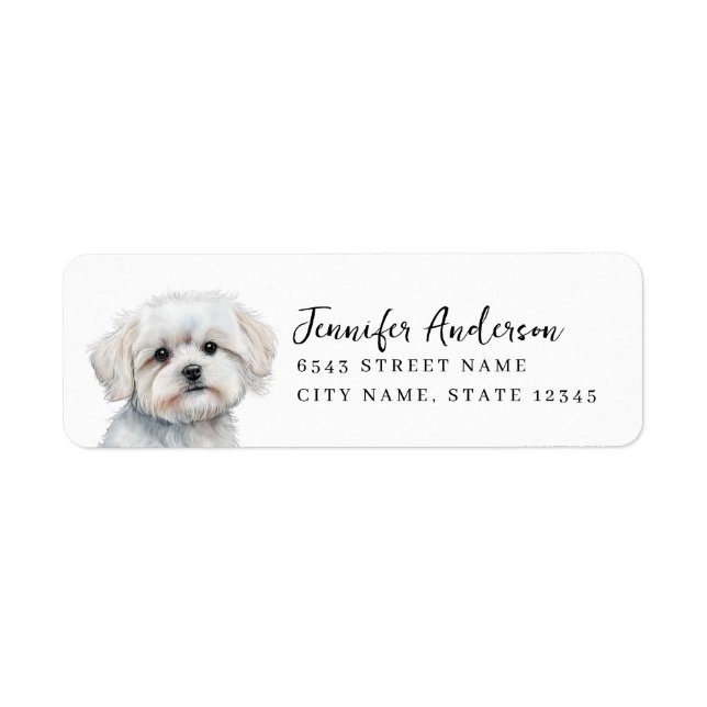 Maltese Dog Return Address Labels (Front)