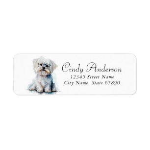 Maltese Dog Return Address Labels