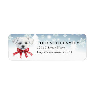 Maltese Dog Return Address Labels