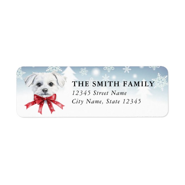 Maltese Dog Return Address Labels (Front)