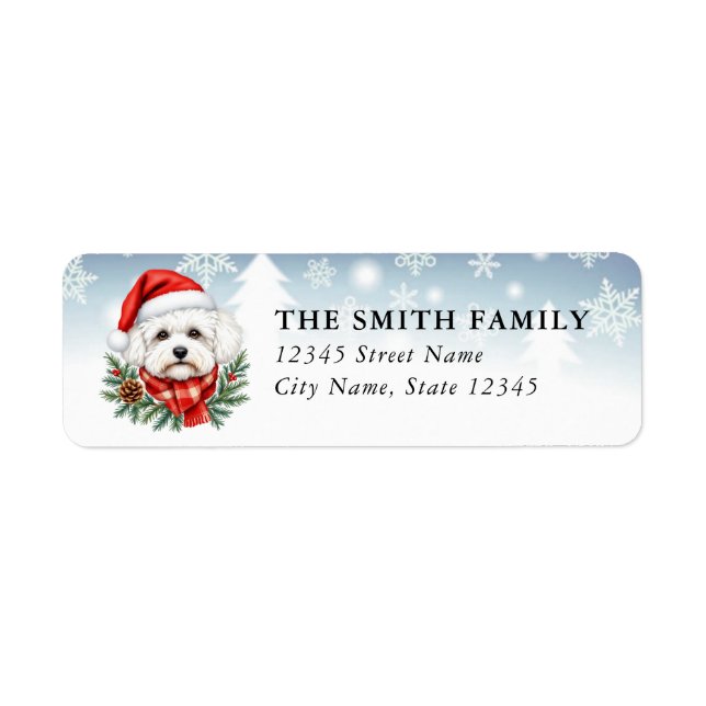 Maltese Dog Return Address Labels (Front)