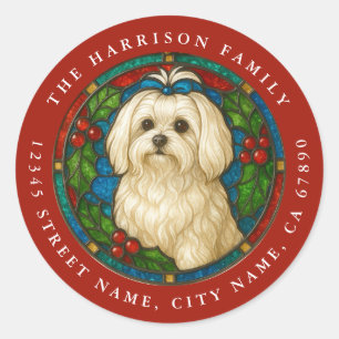Maltese Dog Round Stickers