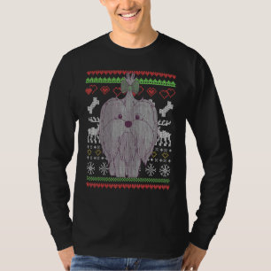Maltese Dog Santa Claus Ugly Christmas Pattern  1 T-Shirt