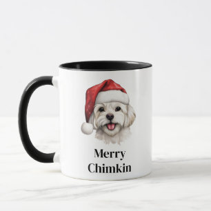 Maltese Dog Santa Hat Christmas Mug