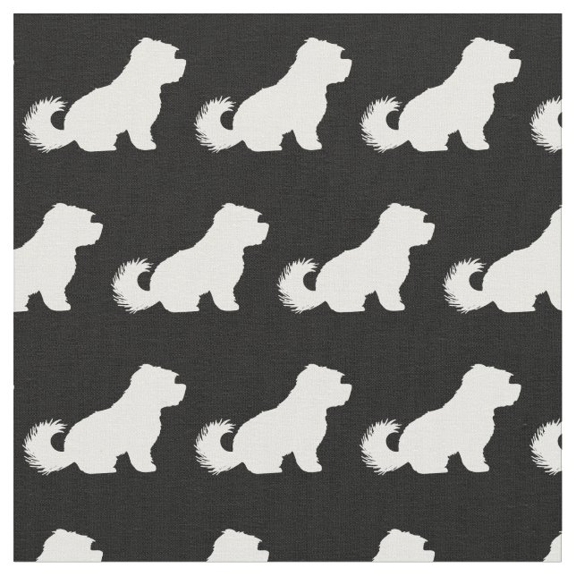 Maltese Dog Silhouette Pet Fabric (Close Up)