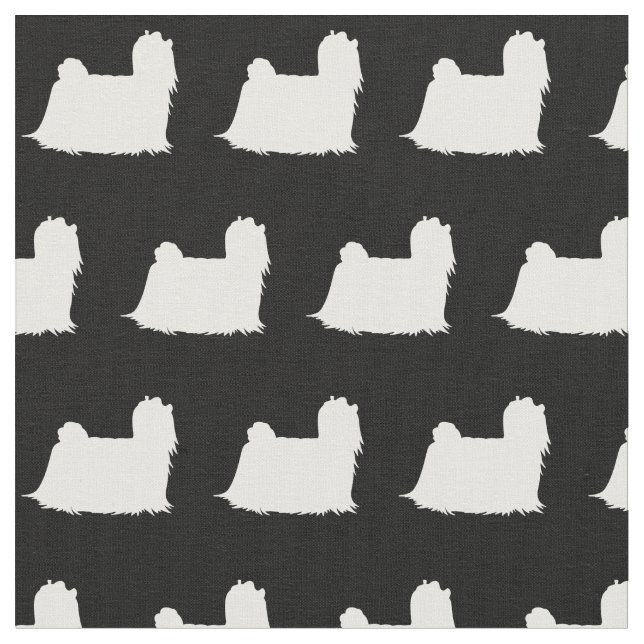 Maltese Dog Silhouette Pet Fabric (Close Up)