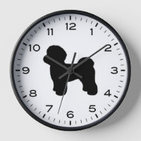 Maltese Dog Silhouette with Numbers and Minutes