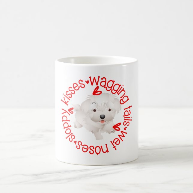 Maltese dog, sloppy kisses coffee mug (Center)