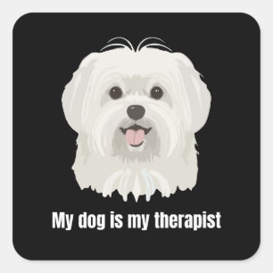 Maltese Dog Square Sticker