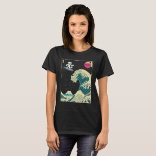 Maltese Dog Surfing on a Kanagawa Wave Japanese  T-Shirt