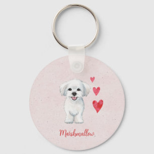 Maltese Dog Toy Breed Key Ring
