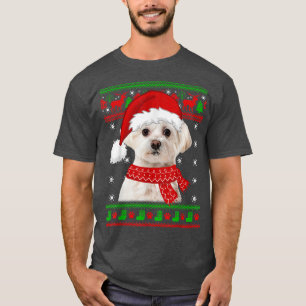 Maltese Dog Ugly Sweater Christmas Puppy Dog Lover