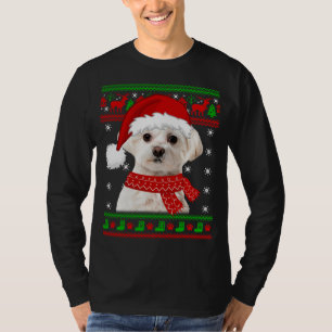 Maltese Dog Ugly Sweater Christmas Puppy Dog Lover