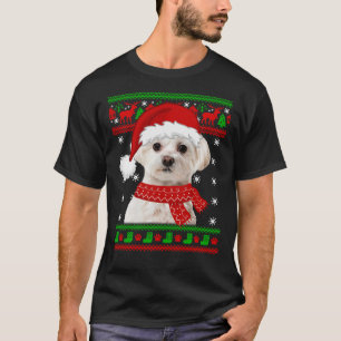 Maltese Dog Ugly Sweater Christmas Puppy Dog Lover