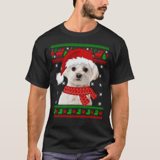 Maltese Dog Ugly Sweater Christmas Puppy Dog Lover