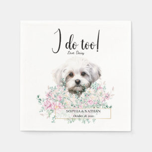 Maltese Dog Wedding Cocktail Napkins