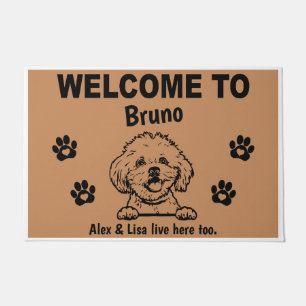 Maltese Dog Welcome Home Personalized Custom Doormat