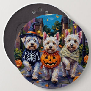 Maltese Dogs Trick-or-Treating Halloween Costumes 6 Cm Round Badge
