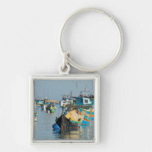 Maltese Fishing Boats Marsaxlokk In Malta Key Ring