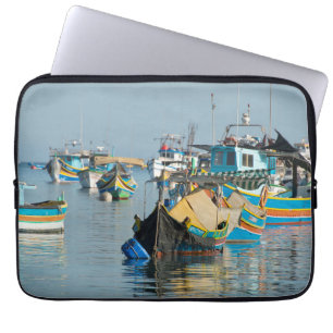 Maltese Fishing Boats Marsaxlokk In Malta Laptop Sleeve