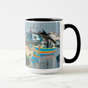 Maltese Fishing Boats   Marsaxlokk In Malta Mug
