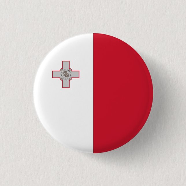 Maltese Flag, Flag of Malta 3 Cm Round Badge (Front)