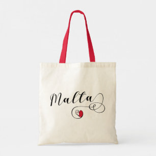 Maltese Flag Heart, Malta Tote Bag