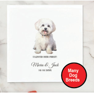 Maltese Full Colour Pet Wedding Napkin