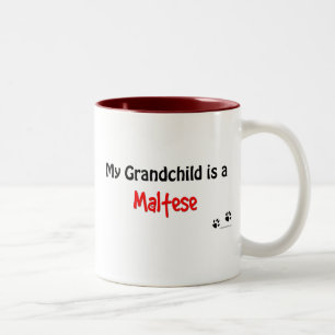 Maltese Grandchild Two-Tone Coffee Mug