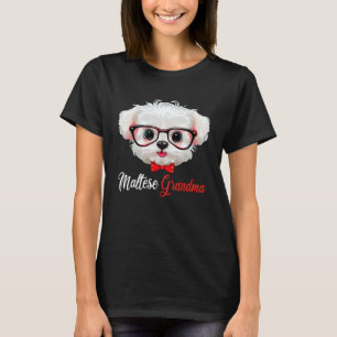 Maltese Grandma Headband Glasses T-Shirt