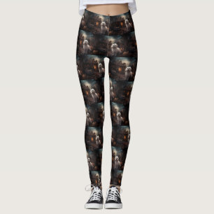 Maltese Halloween Scary Leggings