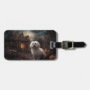 Maltese Halloween Scary Luggage Tag