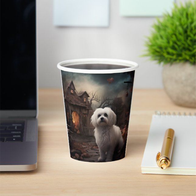 Maltese Halloween Scary Paper Cups (Insitu)