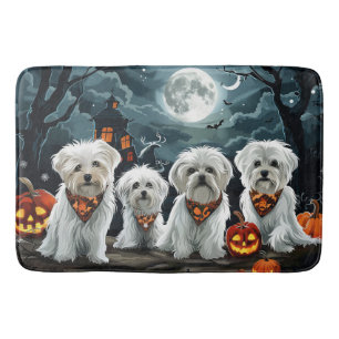 Maltese Halloween Spooky Bath Mat