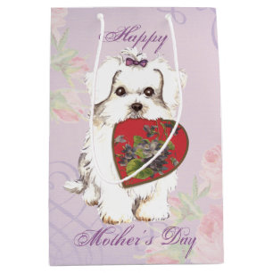 Maltese Heart Mum Medium Gift Bag