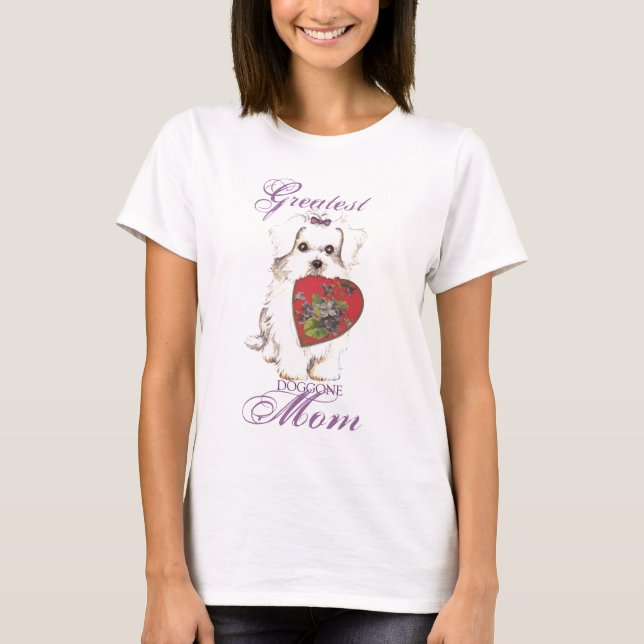 Maltese Heart Mum T-Shirt (Front)