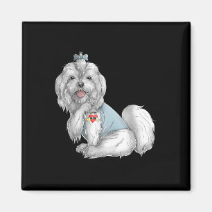 Maltese I Love Mum Tattoo Dog Funny Mothers Day Gi Magnet