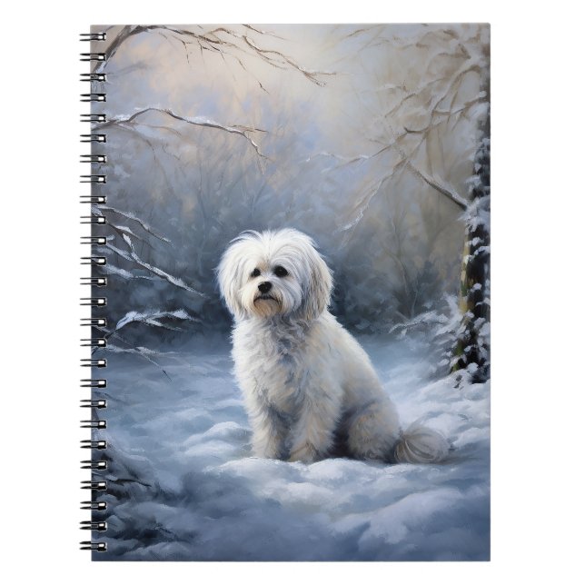 Maltese Let It Snow Christmas Notebook (Front)