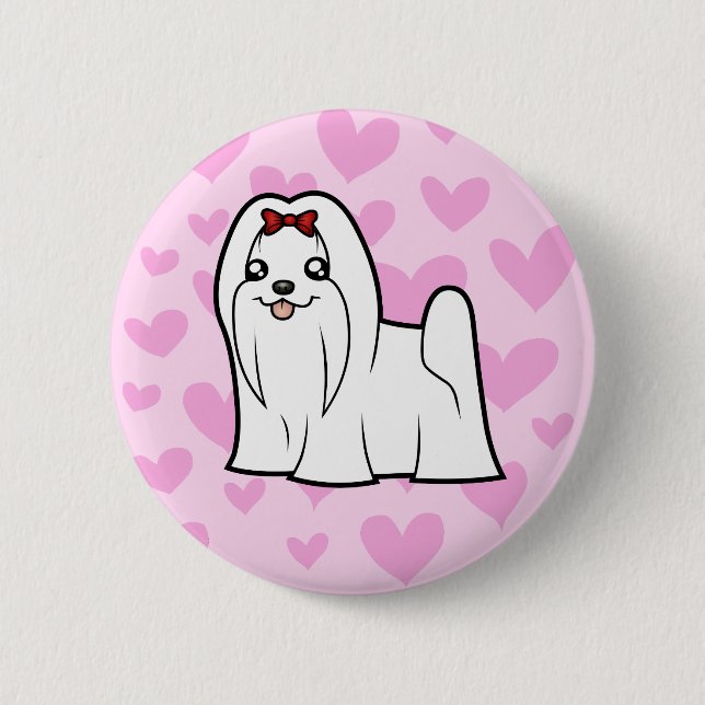 Maltese Love (show cut) 6 Cm Round Badge (Front)